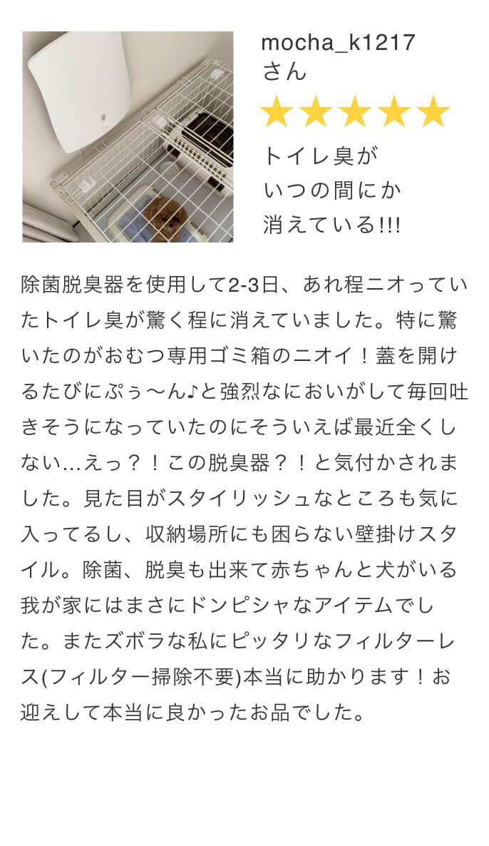 air04口コミレビュー2。トイレ臭がいつの間にか消えている!!! 
