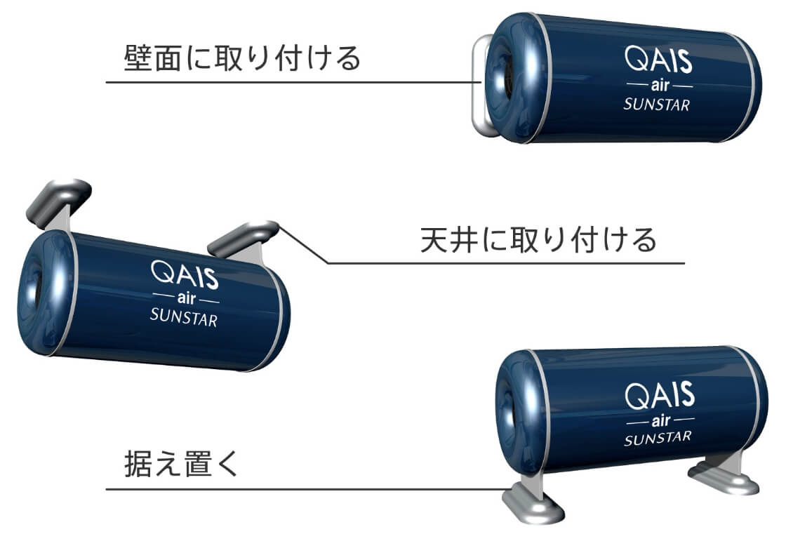 壁面に取り付ける 天井に取り付ける 据え置く