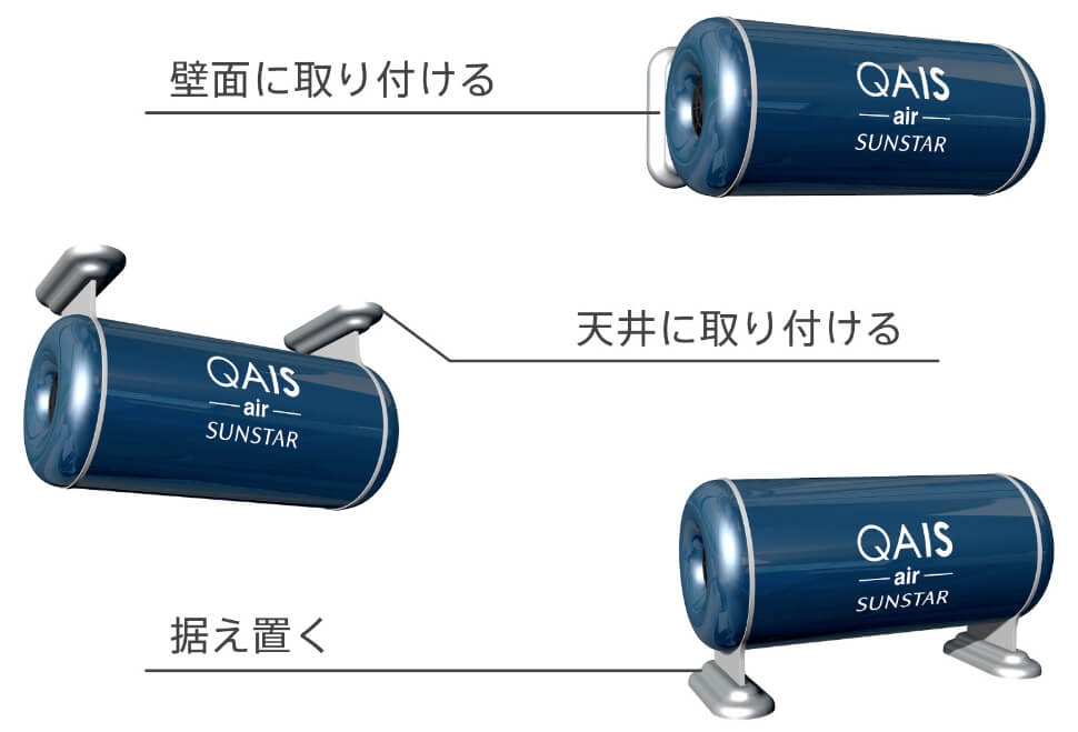 壁面に取り付ける 天井に取り付ける 据え置く